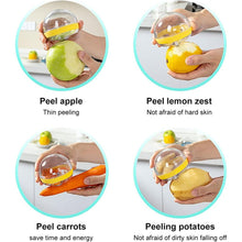 Multifunctional Round Peeler with Removable Storage – Washable Vegetable & Fruit Peeler for Kitchen (1 Pc / Mix Color)